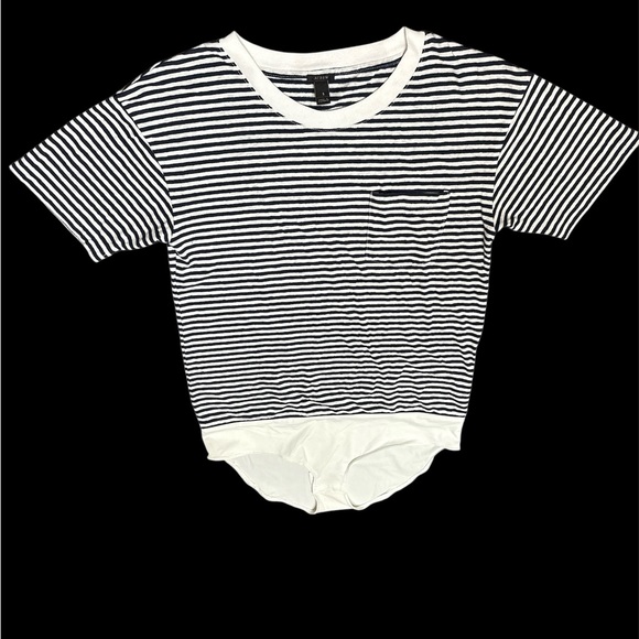 J. Crew Navy and White Striped pocket Short Sleeve bodysuit,size S - Picture 4 of 9